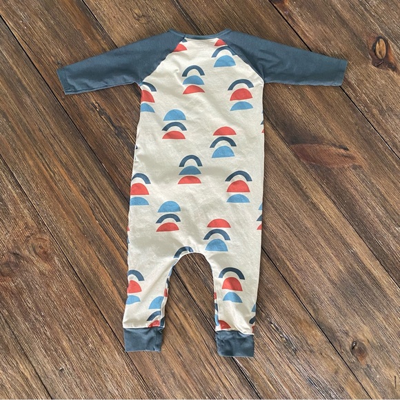Rags muted rainbow long sleeve romper - Picture 2 of 5